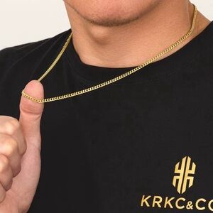 Miami Cuban link Gold plated 14k Chain Necklace Unisex. NWOT